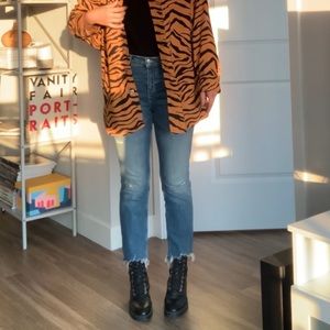 Zara blue high waisted bootcut jeans, size 4